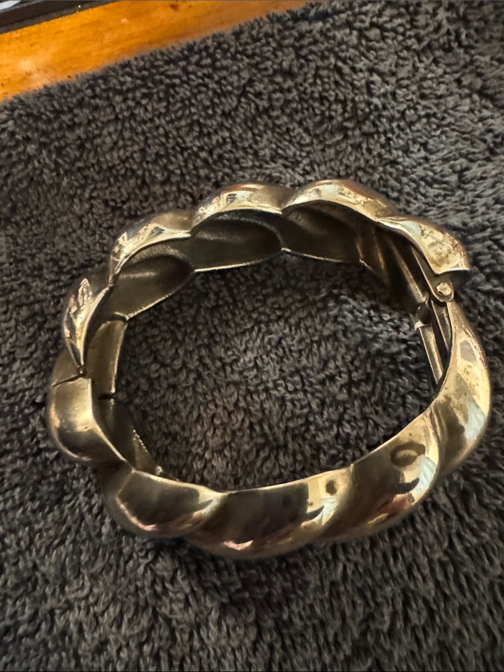 Polished Silver-Tone Twisted Link Women's Bracelet